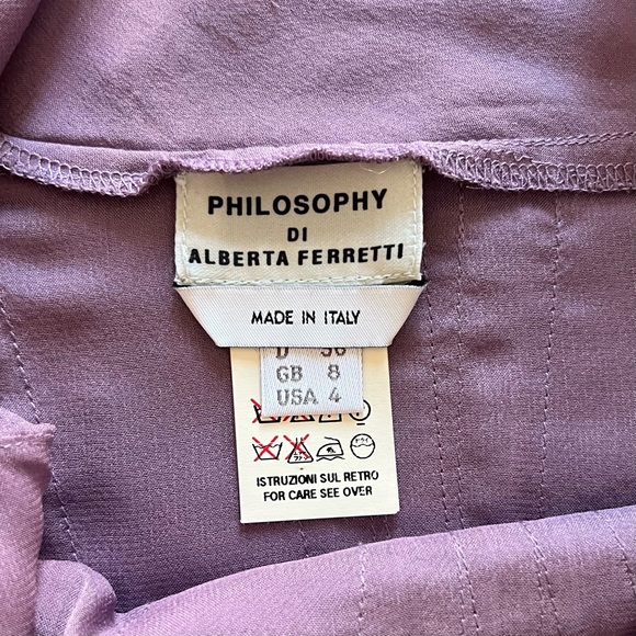 Vintage Philosophy di Alberta Ferretti Silk Lavender Top - Picture 4 of 5
